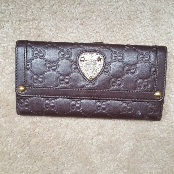Vintage Gucci  Wallet Heart Crest shima line - Picture 3 of 16